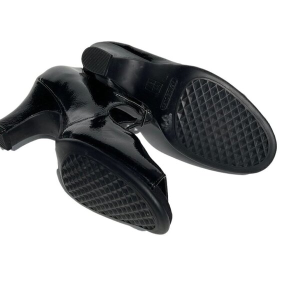 Aerosoles 'Gin City' Leather  Peep Toe Mary Jane Black Pumps Size 7.5 - Picture 4 of 6